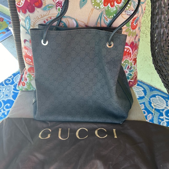 Authentic Gucci Black Canvas Tote Bag! - Picture 2 of 10